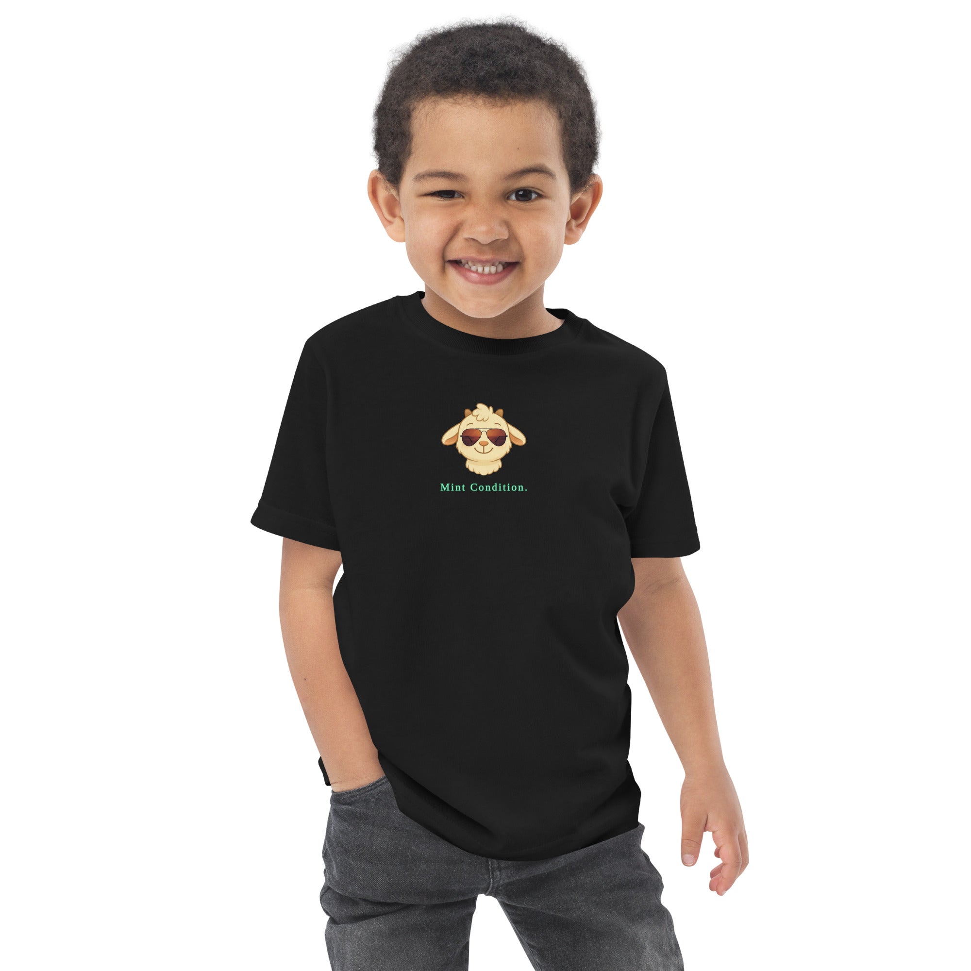 Little Bleats Signature "Minty" Toddler Tee in Black — Aviator Edition, sizes 2T–5/6T