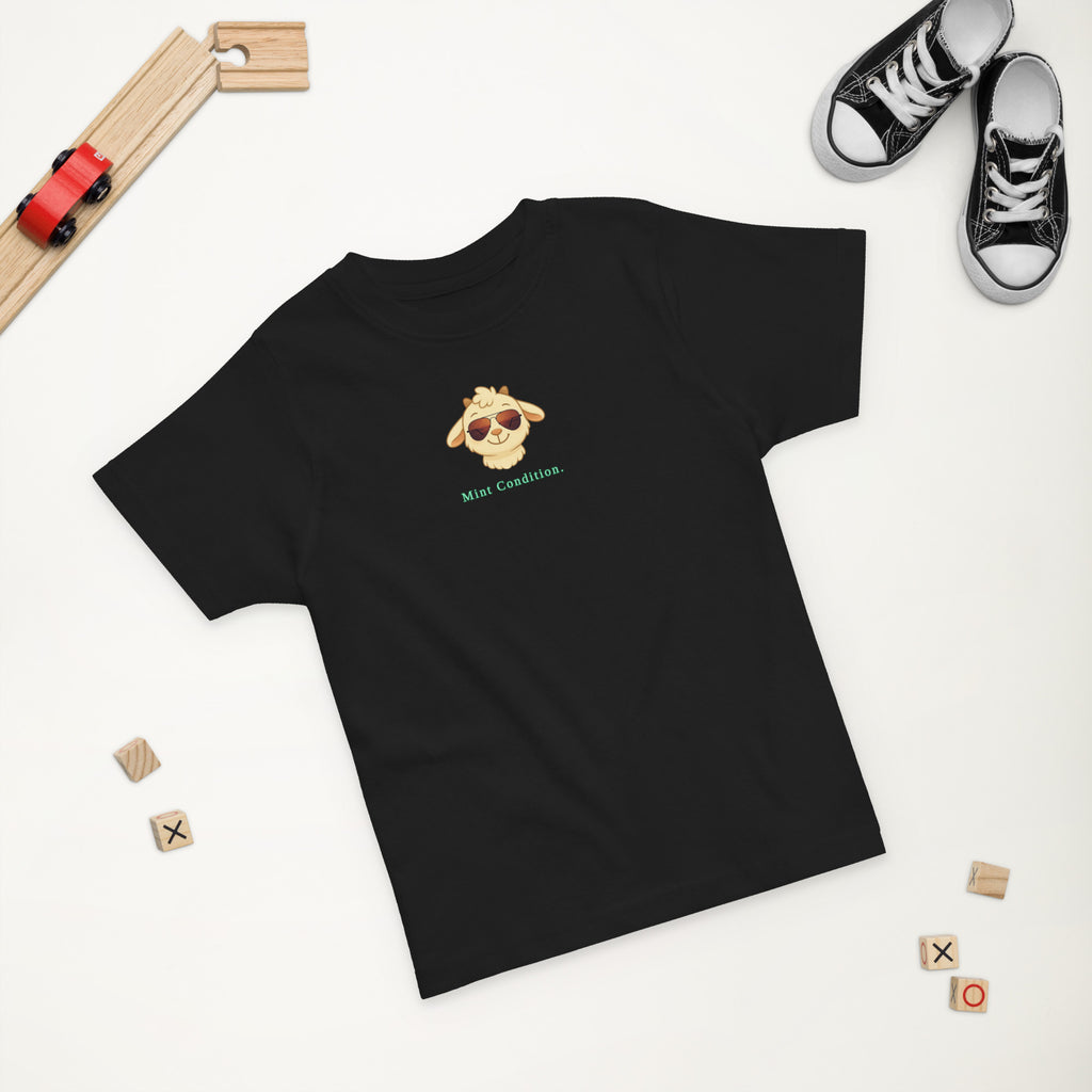 Little Bleats Signature "Minty" Toddler Tee in Black — Aviator Edition, sizes 2T–5/6T