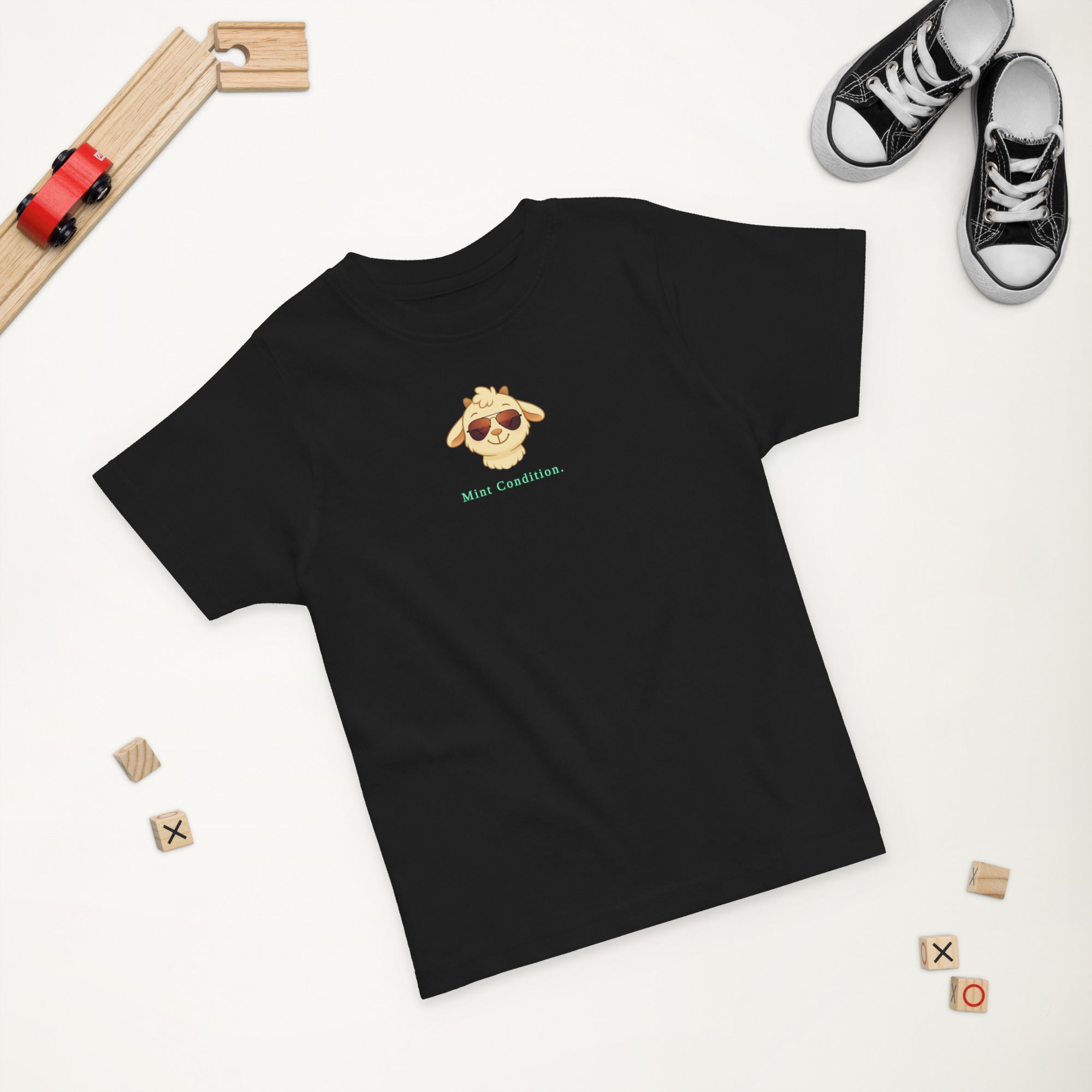 Little Bleats Signature "Minty" Toddler Tee in Black — Aviator Edition, sizes 2T–5/6T