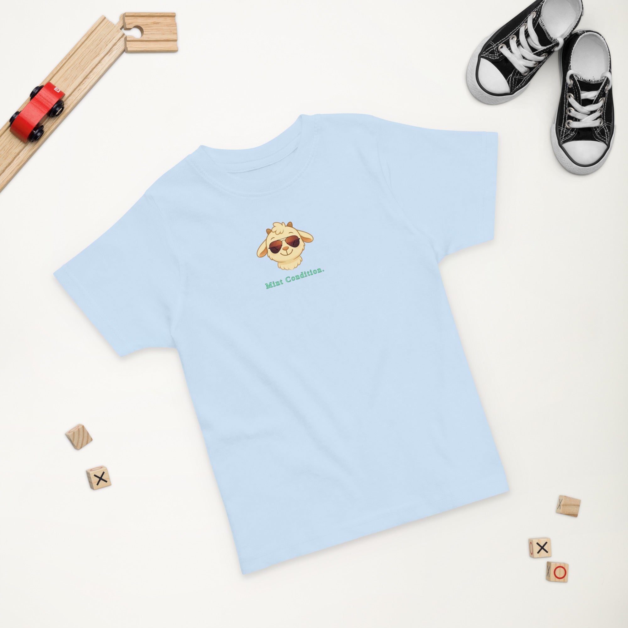 Little Bleats Signature "Minty" Toddler Tee in Light Blue — Aviator Edition, sizes 2T–5/6T