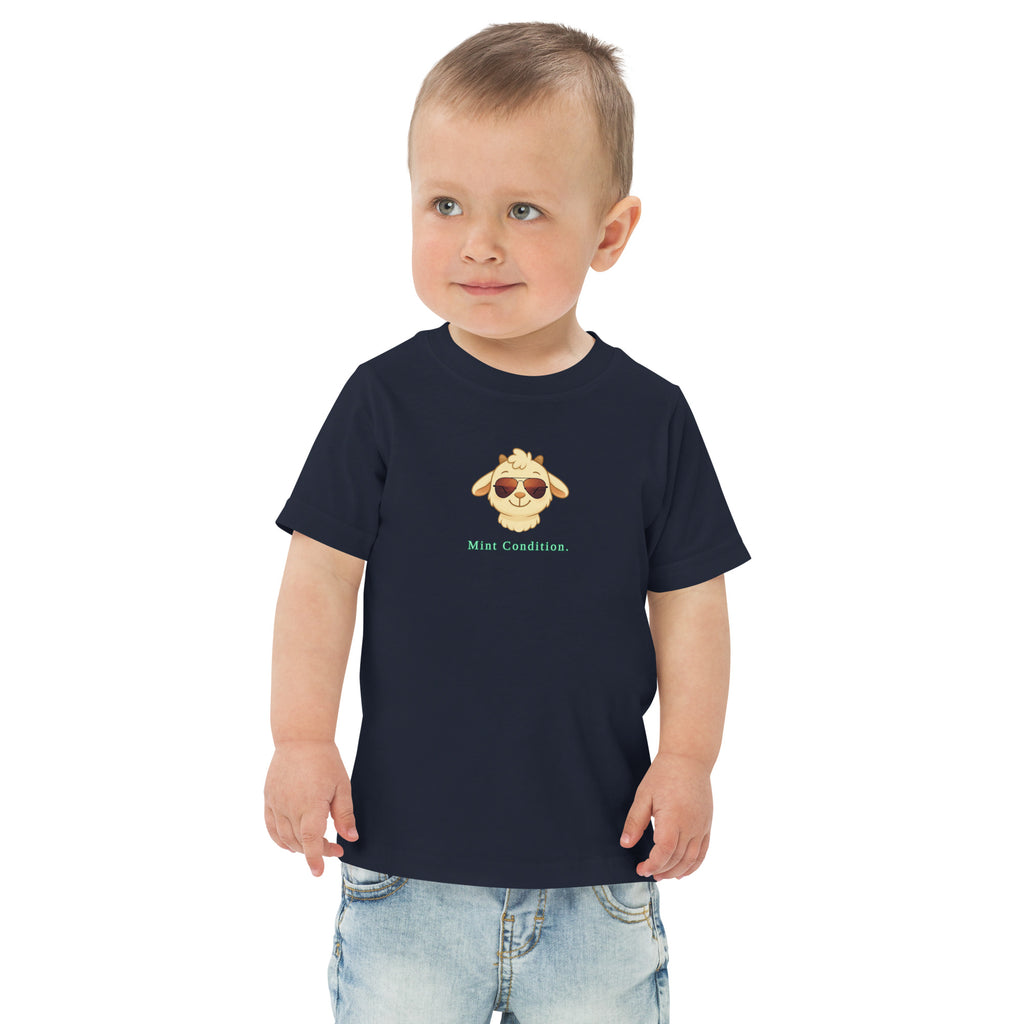Little Bleats Signature "Minty" Toddler Tee in Navy — Aviator Edition, sizes 2T–5/6T