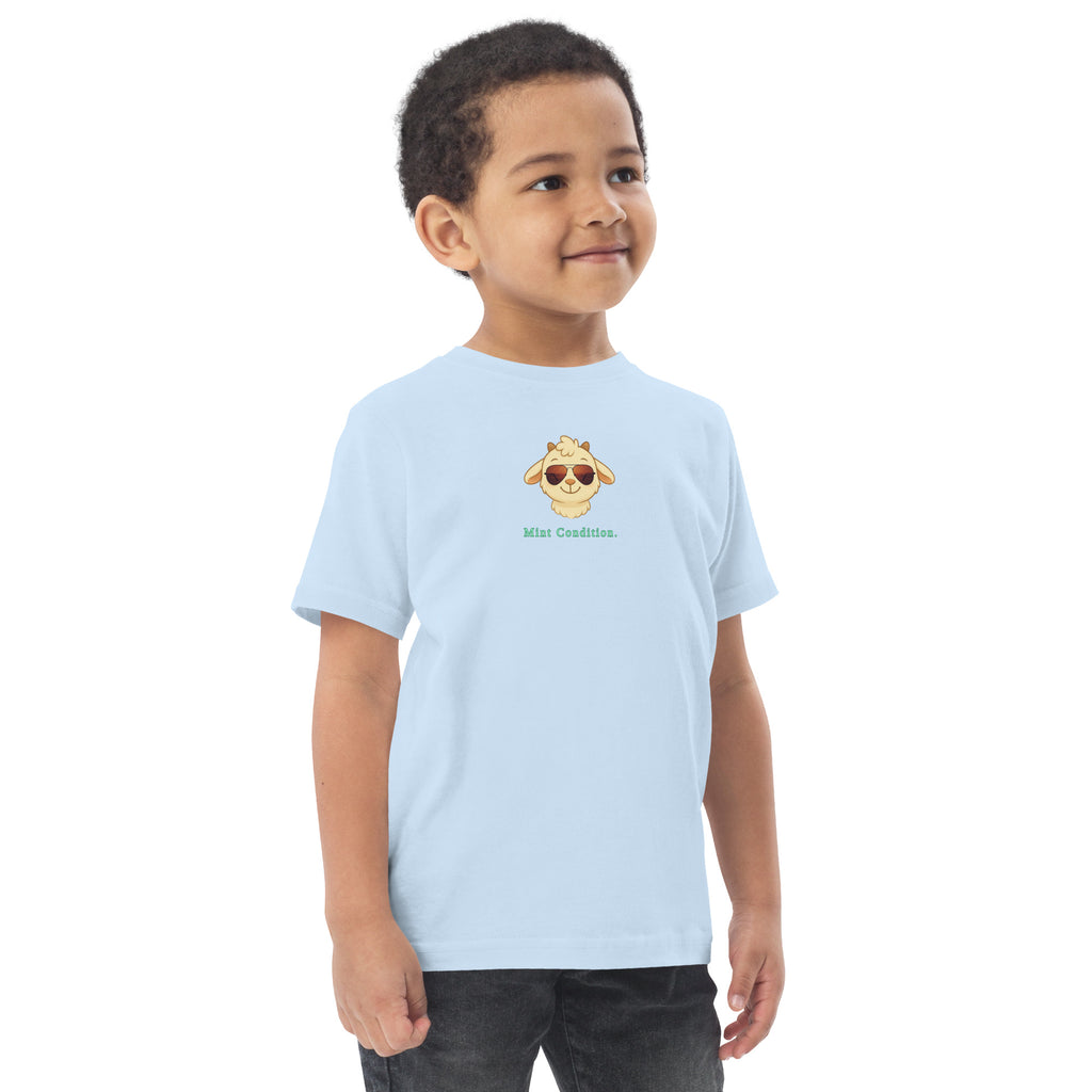 Little Bleats Signature "Minty" Toddler Tee in Light Blue — Aviator Edition, sizes 2T–5/6T