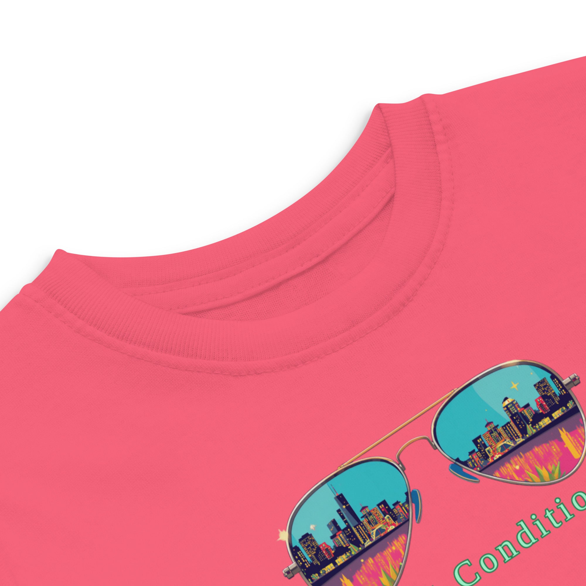 Little Bleats Toddler Jersey T-Shirt in Hot Pink — Mint Condition Sunglasses design, sizes 2T–5/6T