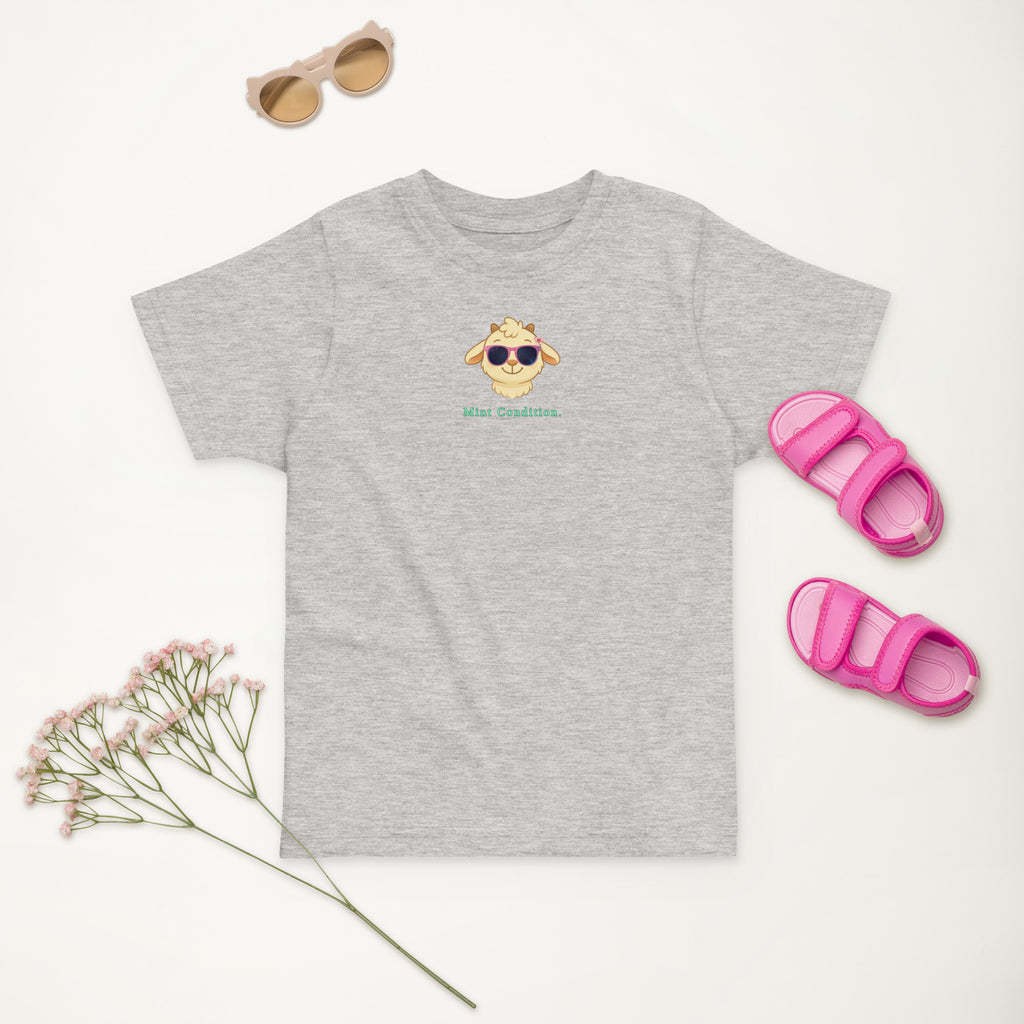 Little Bleats Signature "Minty" Toddler Tee in Heather — Pink Sunglasses Edition, sizes 2T–5/6T